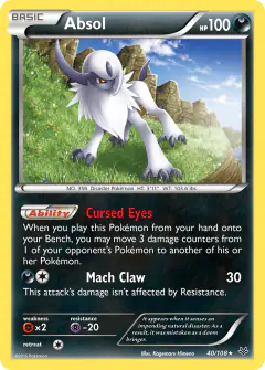 Absol 40/108 Rare Holo card from Roaring Skies