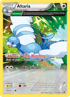 Altaria 74/108 Rare card from Roaring Skies