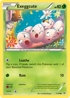 Exeggcute 1/108 Common card from Roaring Skies