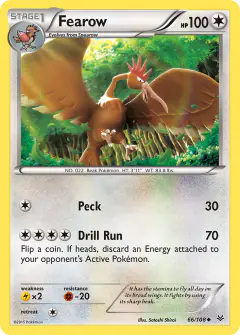 Fearow 66/108 Uncommon card from Roaring Skies