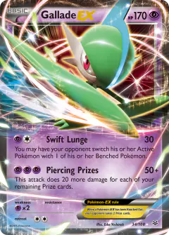 Gallade-EX 34/108 Rare Holo EX card from Roaring Skies