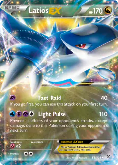 Latios-EX 58/108 Rare Holo EX card from Roaring Skies