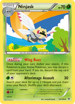 Ninjask 10/108 Uncommon card from Roaring Skies