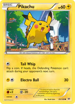 Pikachu 20/108 Common card from Roaring Skies