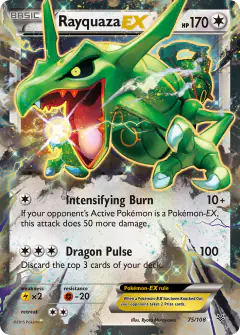 Rayquaza-EX 75/108 Rare Holo EX card from Roaring Skies
