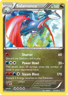 Salamence 57/108 Rare Holo card from Roaring Skies