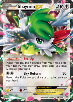 Shaymin-EX 77/108 Rare Holo EX card from Roaring Skies