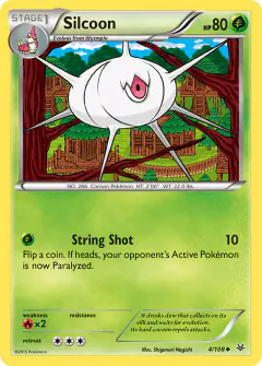 Silcoon 4/108 Uncommon card from Roaring Skies