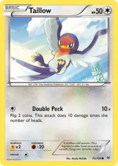 Taillow 70/108 Common card from Roaring Skies