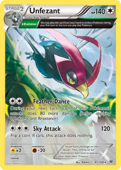 Unfezant 81/108 Rare card from Roaring Skies
