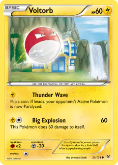 Voltorb 21/108 Common card from Roaring Skies