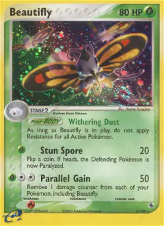 Beautifly 2/109 Rare Holo card from Ruby & Sapphire