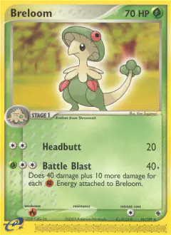 Breloom 16/109 Rare card from Ruby & Sapphire