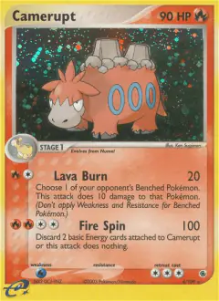 Camerupt 4/109 Rare Holo card from Ruby & Sapphire