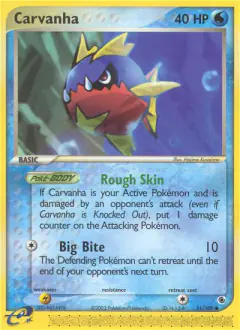 Carvanha 51/109 Common card from Ruby & Sapphire