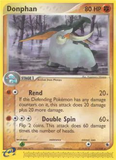Donphan 17/109 Rare card from Ruby & Sapphire