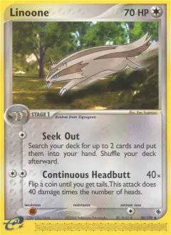 Linoone 38/109 Uncommon card from Ruby & Sapphire