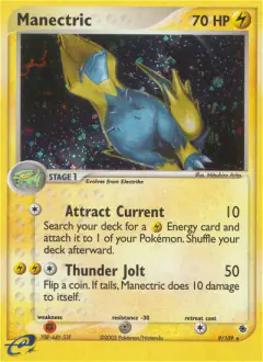 Manectric 9/109 Rare Holo card from Ruby & Sapphire
