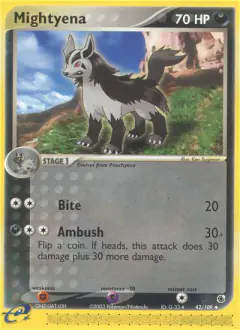 Mightyena 42/109 Uncommon card from Ruby & Sapphire