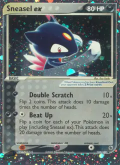 Sneasel ex 103/109 Rare Holo EX card from Ruby & Sapphire