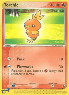 Torchic 73/109 Common card from Ruby & Sapphire