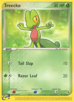 Treecko 76/109 Common card from Ruby & Sapphire