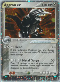 Aggron ex 95/100 Rare Holo EX card from Sandstorm