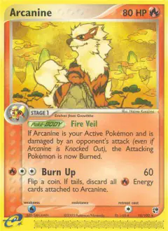 Arcanine 15/100 Rare card from Sandstorm