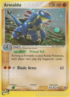 Armaldo 1/100 Rare Holo card from Sandstorm