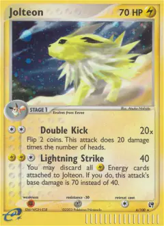 Jolteon 6/100 Rare Holo card from Sandstorm