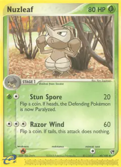 Nuzleaf 49/100 Uncommon card from Sandstorm