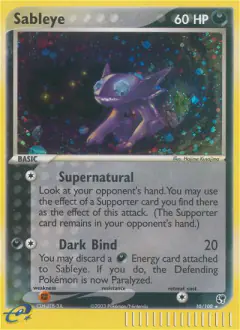 Sableye 10/100 Rare Holo card from Sandstorm