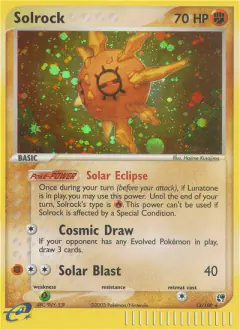 Solrock 13/100 Rare Holo card from Sandstorm