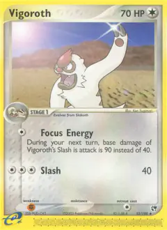 Vigoroth 52/100 Uncommon card from Sandstorm