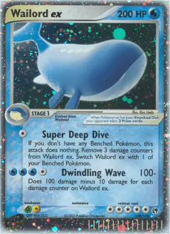 Wailord ex 100/100 Rare Holo EX card from Sandstorm