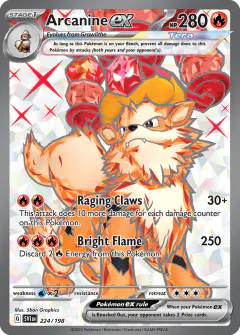 Arcanine ex 224/198 Ultra Rare card from Scarlet & Violet Base
