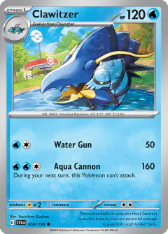Clawitzer 050/198 Common card from Scarlet & Violet Base