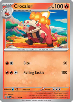 Crocalor 037/198 Uncommon card from Scarlet & Violet Base