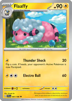 Flaaffy 067/198 Uncommon card from Scarlet & Violet Base