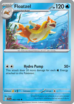Floatzel 047/198 Uncommon card from Scarlet & Violet Base