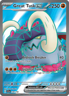 Great Tusk ex 230/198 Ultra Rare card from Scarlet & Violet Base