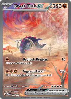 Great Tusk ex 246/198 Special Illustration Rare card from Scarlet & Violet Base