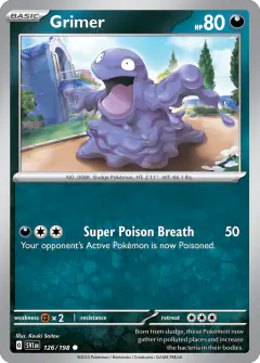 Grimer 126/198 Common card from Scarlet & Violet Base