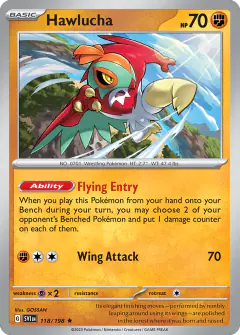 Hawlucha 118/198 Rare card from Scarlet & Violet Base