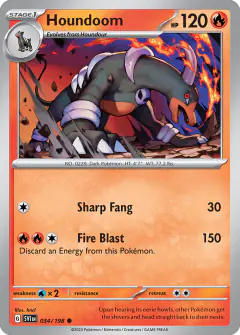Houndoom 034/198 Common card from Scarlet & Violet Base