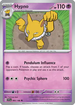 Hypno 083/198 Uncommon card from Scarlet & Violet Base