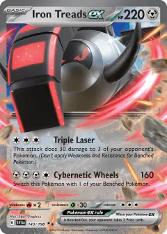 Iron Treads ex 143/198 Double Rare card from Scarlet & Violet Base