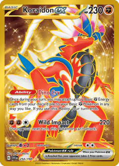 Koraidon ex 254/198 Hyper Rare card from Scarlet & Violet Base