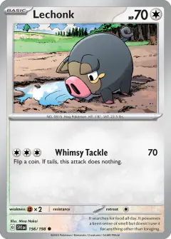 Lechonk 156/198 Common card from Scarlet & Violet Base