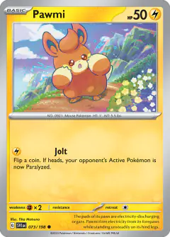 Pawmi 073/198 Common card from Scarlet & Violet Base